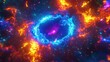 © Hasriana - Vibrant cosmic ring of fire and ice, swirling nebula with colorful particles