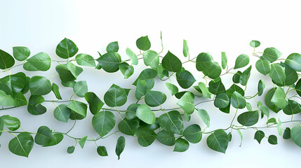 green leaves on kwhite background