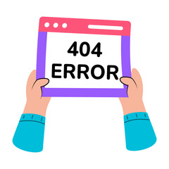 Wall Mural - flat style illustration showing a scene of web error