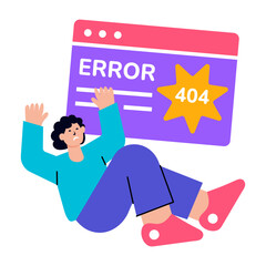 Wall Mural - flat style illustration depicting a sudden browser crash