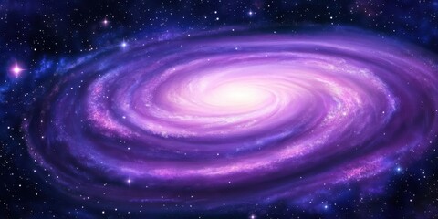 Wall Mural - Radiant Stars Spiral: Captivating Galaxy Scene with Cosmic Glow in Infinite Space