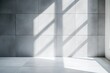 © Kahartakhassus - Sunlight casts shadows on light gray tiled wall and floor