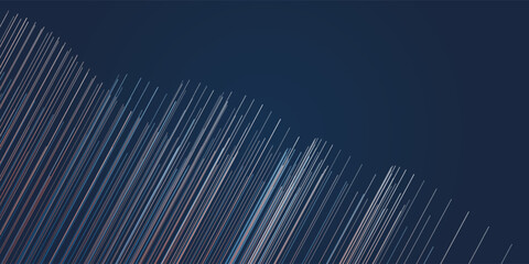 Wall Mural - a sleek dark blue abstract background with wave lines and smooth gradients. the dynamic design and s