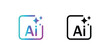 © Abir Debnath - Generative AI logo icon with star and square icon. Artificial intelligence and Machine learning sign icon concept. Tools for generate from the text. Icon element for app and web.