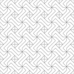 Wall Mural - monochrome seamless pattern with square and thin lines, modern contemporary style background.