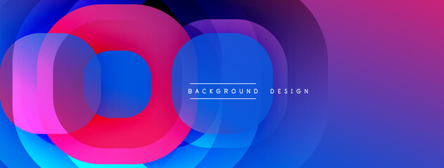 Poster - Abstract colorful layers create dynamic visual effect. Gradient hues blend, forming circular shapes. Modern design suitable for backgrounds.