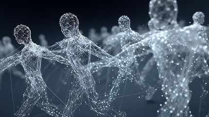 Abstract 3D Web of Human Nodes