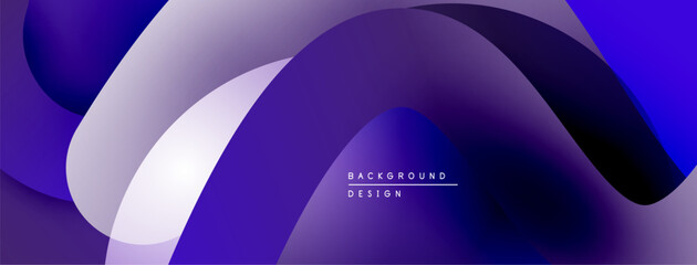 Poster - Abstract purple design features flowing shapes, gradients. Modern aesthetic suitable for backgrounds, presentations. Minimalist style.