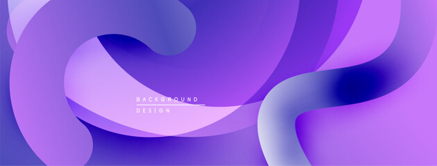 Fototapete - Abstract fluid shapes, purple hues, smooth gradients. Modern design element for backgrounds, presentations. Minimalist aesthetic.