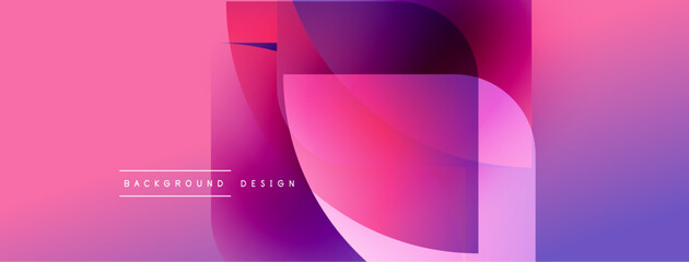 Poster - Abstract gradient shapes overlap, creating vibrant pinks, purples, blues. Modern design element for backgrounds, banners, presentations.