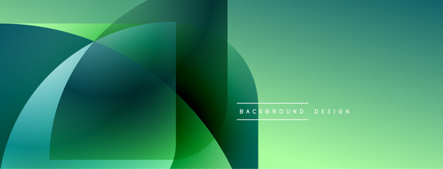 Aufkleber - Abstract green gradients overlap, creating dynamic visual flow. Modern design elements suggest freshness, innovation. Minimal text present.