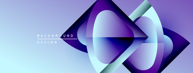 Leinwandbilder - Abstract purple design features layered shapes, gradients, light effects. Modern background suitable for digital projects.