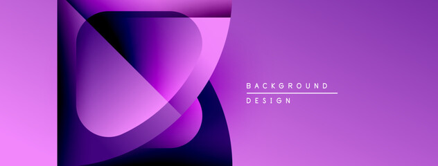 Leinwandbilder - Abstract purple design features layered shapes, gradients. Modern aesthetic suitable for backgrounds, presentations. Minimalist style.