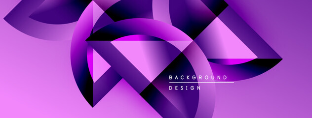 Leinwandbilder - Abstract purple design. Geometric shapes blend, creating dynamic visual effect. Modern background suitable for various projects.