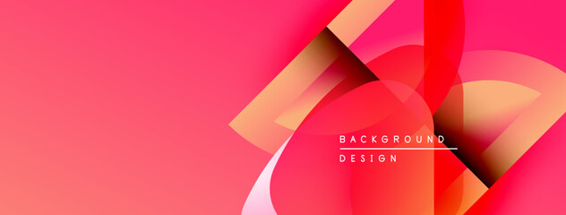 Leinwandbilder - Abstract pink background. Overlapping shapes create dynamic visual effect. Text reads background design. Modern, vibrant composition.