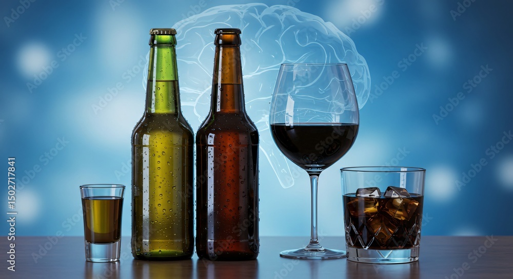 Understanding the Effects of Alcohol on the Brain A Visual Guide Stock ...