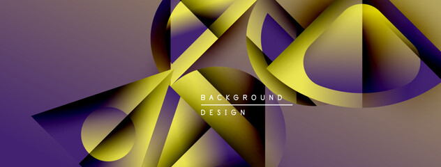 Leinwandbilder - Abstract design features flowing shapes, vibrant purple, gold hues. Modern aesthetic, dynamic composition, suitable background element.