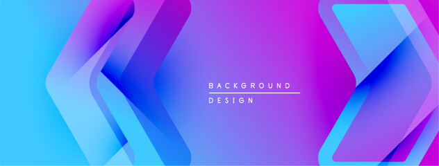 Leinwandbilder - Abstract background features vibrant blue, purple gradients. Overlapping shapes create dynamic visual effect. Text reads background design.