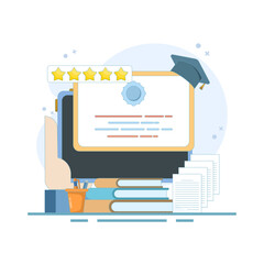 distance learning concept, online education discussion, webinar training program, online business tr
