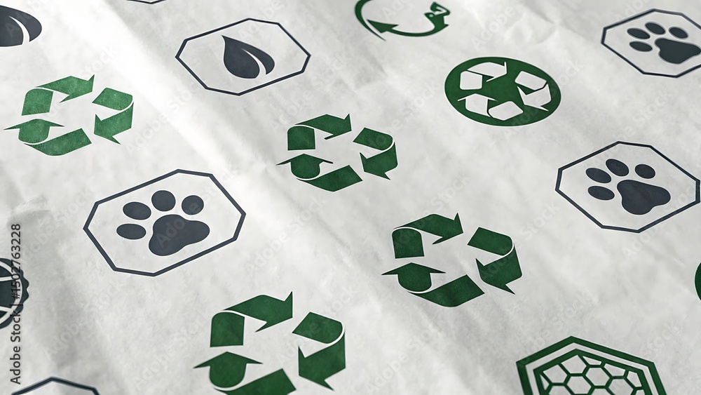 Eco Friendly Packaging Design with Recycling and Animal Welfare Symbols ...
