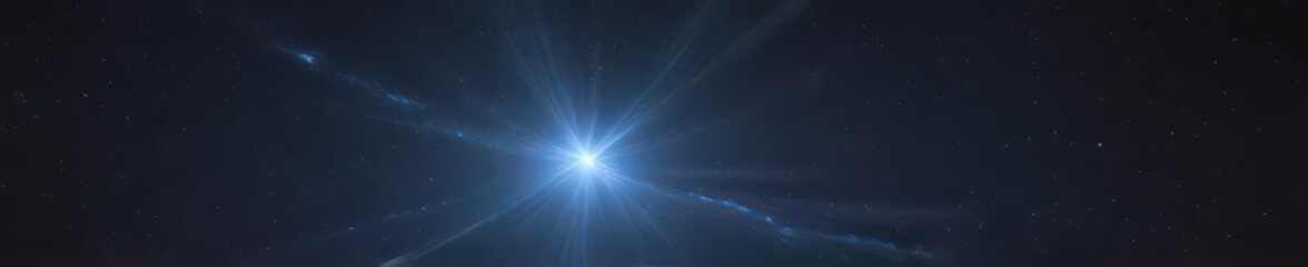 Wall Mural - Brilliant solitary star blazing in deep indigo night sky , celestial, astronomy