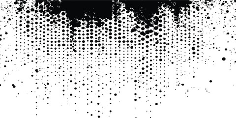Aufkleber - Vector halftone dot pattern texture template, Vector modern abstract black splat grunge background with halftone dots pattern texture.