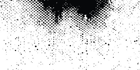 Aufkleber - Vector halftone dot pattern texture template, Vector modern abstract black splat grunge background with halftone dots pattern texture.