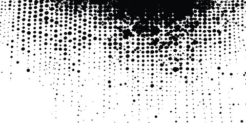 Aufkleber - Vector halftone dot pattern texture template, Vector modern abstract black splat grunge background with halftone dots pattern texture.