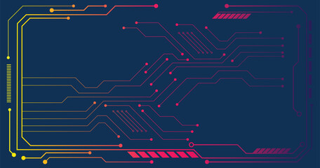 Wall Mural - abstract futuristic circuit board on dark blue background. digital technology concept. technological