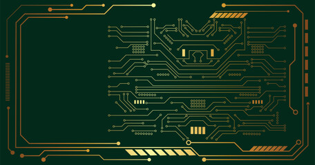 Wall Mural - abstract futuristic circuit board on dark blue background. digital technology concept.