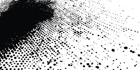 Leinwandbilder - Grunge black and white distress. Dot texture background. Halftone dotted grunge texture isolated on white background.