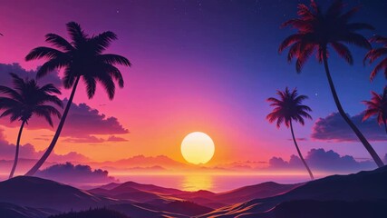 Wall Mural - Vibrant Sunset Gradient Backdrop for Digital Design and Web Interface