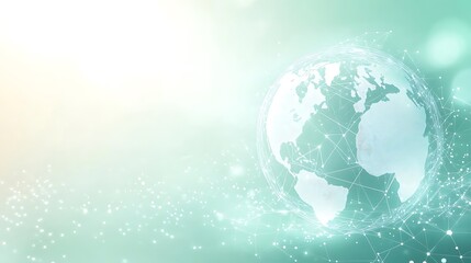 Global network connection, bright background