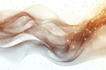 Leinwandbilder - Golden wave texture with shimmering particles creating an elegant effect suitable for various design projects and backgrounds
