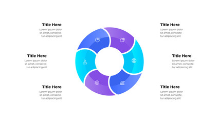 Aufkleber - Infographic design featuring a circular chart with dynamic gradient colors. Ideal for presentations, data visualization, and business related concepts conveying organization and structure.