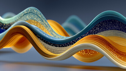 Wall Mural - abstract wavy layers: the photo showcases a dynamic abstract composition of wavy layers in a vibrant