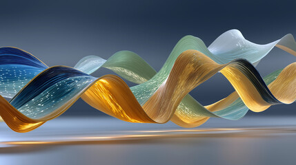 Wall Mural - abstract swirls of data and energy: these ribbons of light twist and turn, representing the flow of 