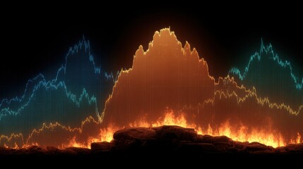 Wall Mural - commodities heatmap icon concept elegant comparative chart for analyzing market trends and price mov