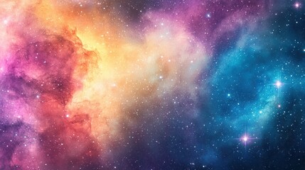 A celestial watercolor scene with stars blending into soft colors.