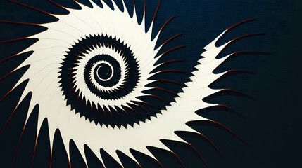 Wall Mural - abstract white spiral shape 3d render illustration. shape minimalism. illustration