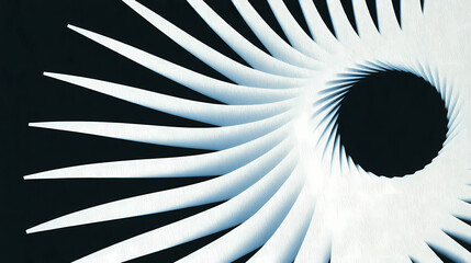 Wall Mural - abstract white spiral shape 3d render illustration. shape minimalism. illustration