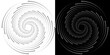© Maqbul - Abstract background with lines in circle. Art design spiral as logo or icon. A black figure on a white background and an equally white figure on the black side.