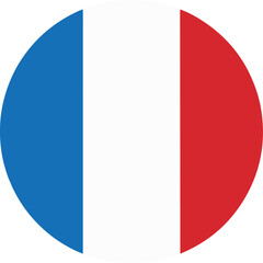 Wall Mural - france flag icon, round flag of france 