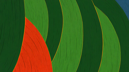 Wall Mural - Vibrant abstract background showcasing overlapping geometric shapes and lines in rich green and yellow, creating a dynamic, layered design full of depth and movement. shape layering. Illustration