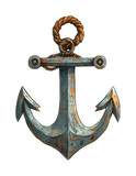 PNG Rustic maritime anchor with rope detail and weathered texture