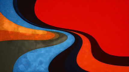 Wall Mural - abstract depiction of fluid dynamics with swirling colorful wave patterns in sharp detail on a clean