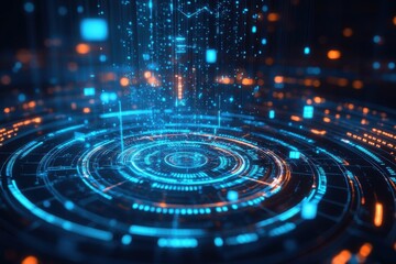 Abstract technology background with digital data and connections