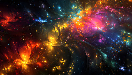 Wall Mural - abstract cosmic space galaxy colorful texture pc desktop wallpaper background ai generated