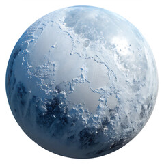 Wall Mural - Barren frozen ice world exoplanet illustration isolated on a transparent background