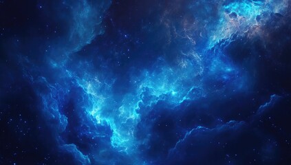 deep space nebulae with vibrant blue clouds